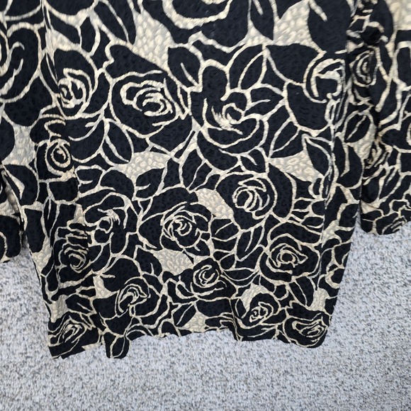 JM Collection Top Womens Plus 1X Black Scoop Neck Stretch Blouse‎ Tunic Casual - Picture 5 of 7